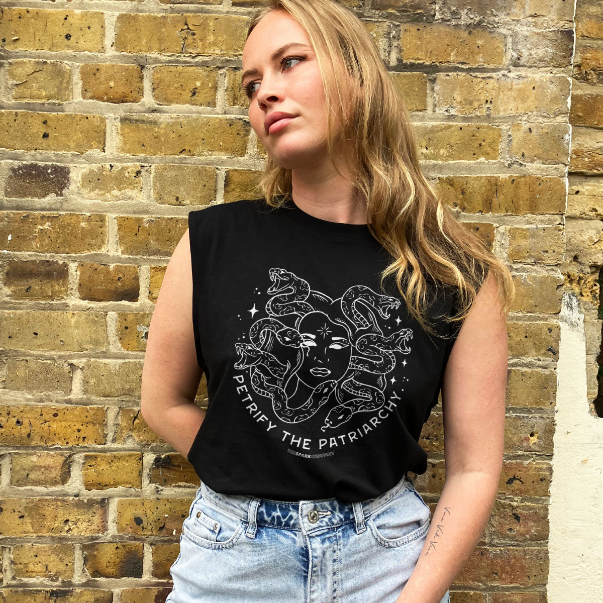 Petrify The Patriarchy Sleeveless T-Shirt-Feminist Apparel, Feminist Clothing, Feminist Sleeveless T Shirt, EP01S-The Spark Company