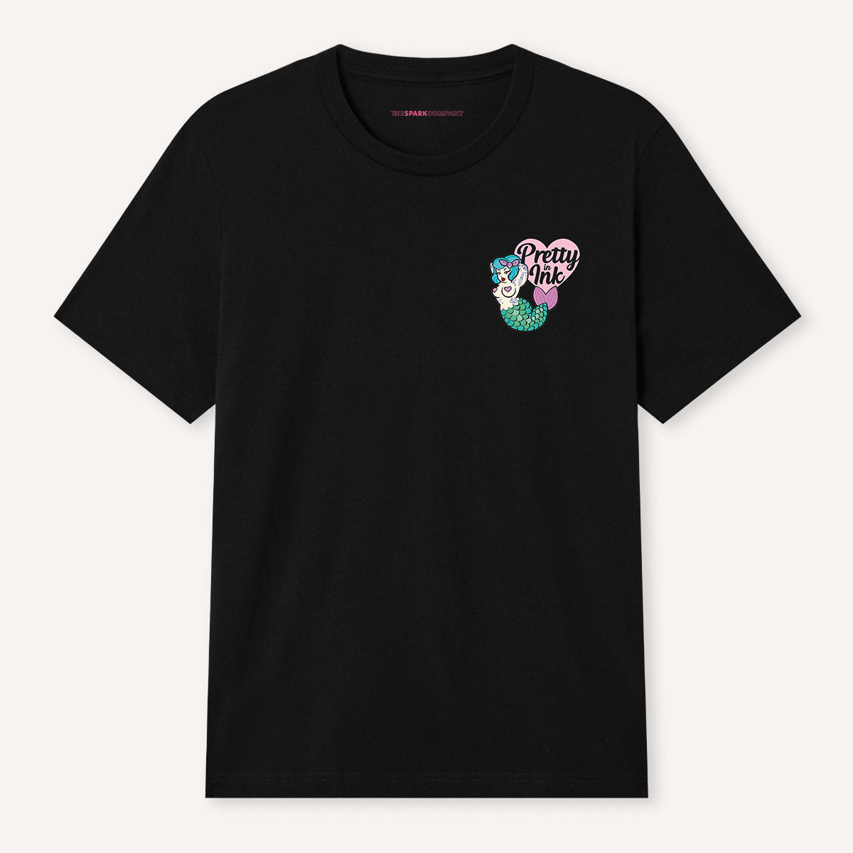 Pretty In Ink Collab Mermaid Pocket T-Shirt-Feminist Apparel, Feminist Clothing, Feminist T Shirt, BC3001-The Spark Company