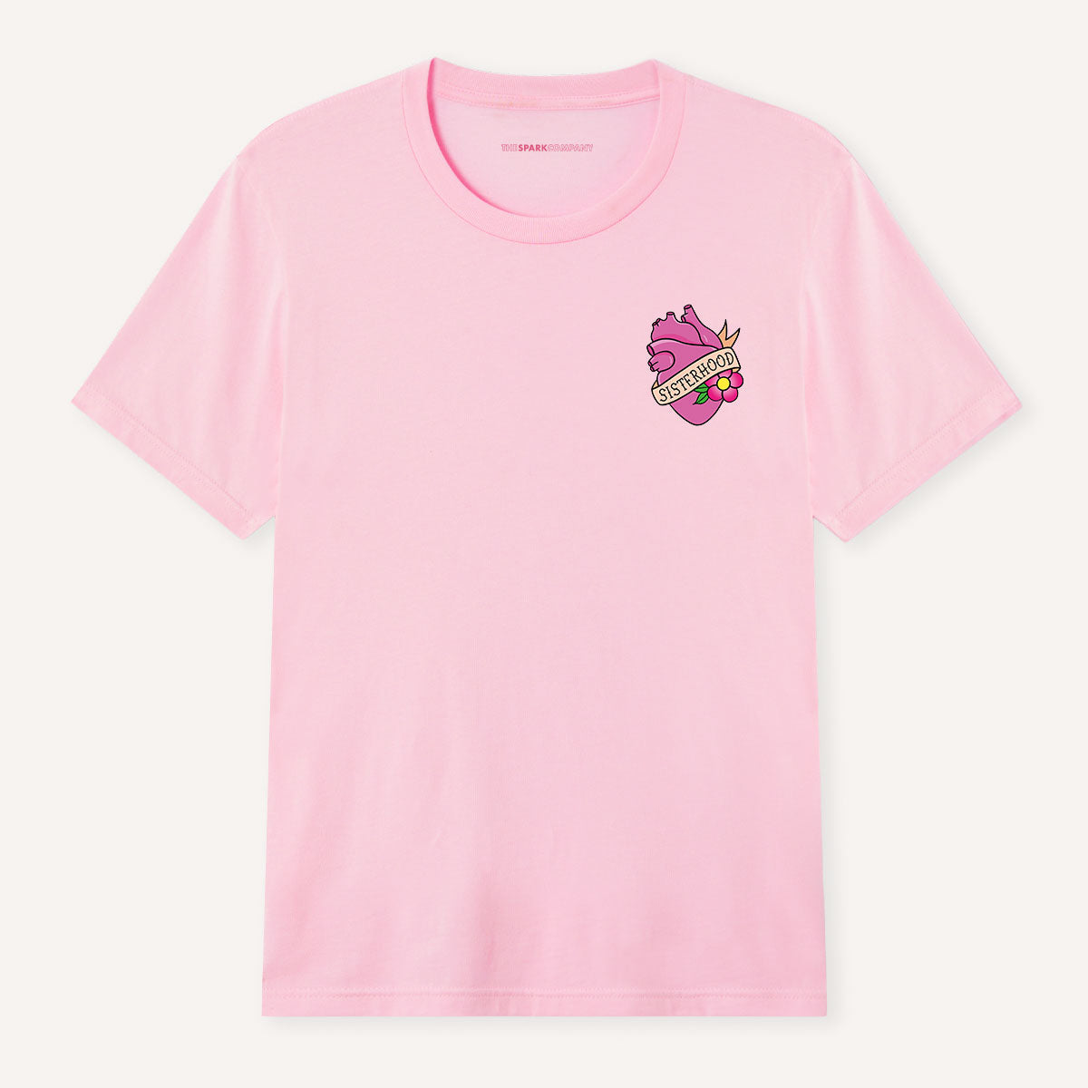 Pretty In Ink Collab Sisterhood Pocket T-Shirt-Feminist Apparel, Feminist Clothing, Feminist T Shirt, BC3001-The Spark Company