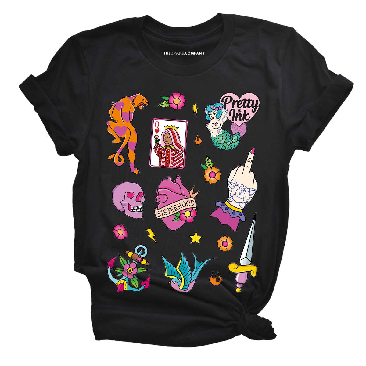 Pretty In Ink Collab T-Shirt-Feminist Apparel, Feminist Clothing, Feminist T Shirt, BC3001-The Spark Company