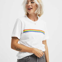 Load image into Gallery viewer, Pride Flag Stripe T-Shirt-LGBT Apparel, LGBT Clothing, LGBT T Shirt, BC3001-The Spark Company