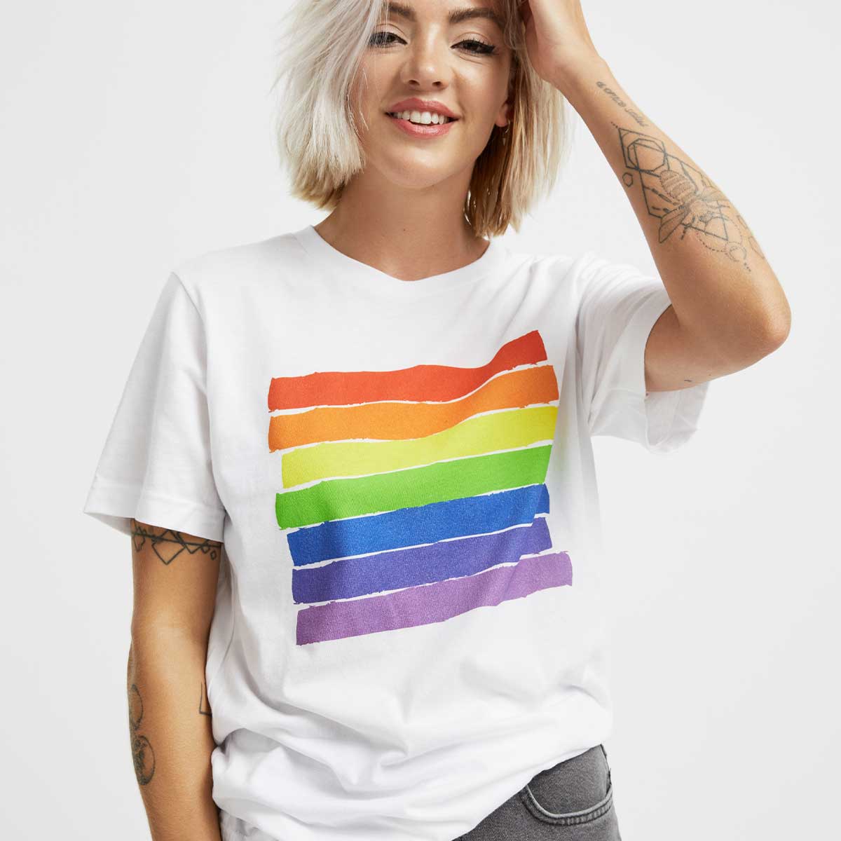 Pride Flag T-Shirt-LGBT Apparel, LGBT Clothing, LGBT T Shirt, BC3001-The Spark Company