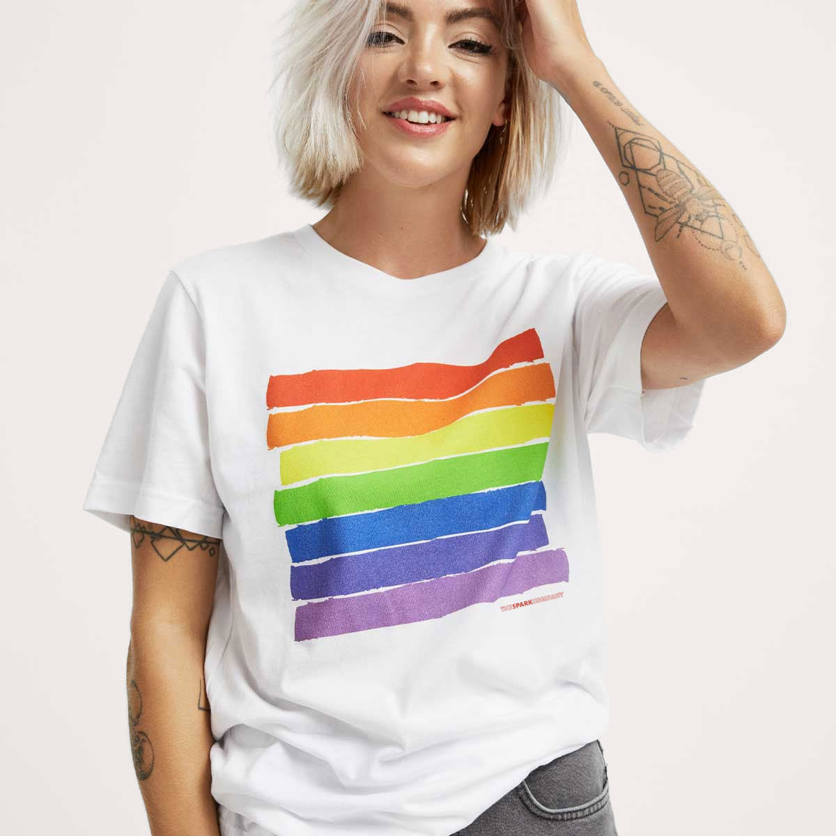 Pride Flag T-Shirt-LGBT Apparel, LGBT Clothing, LGBT T Shirt, BC3001-The Spark Company