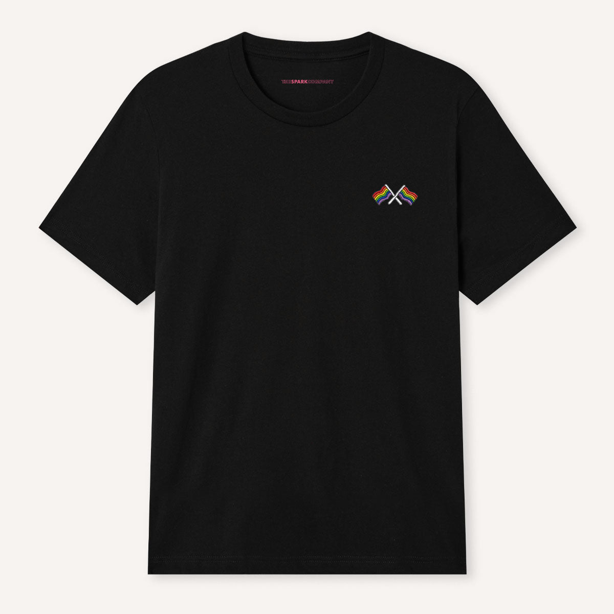 Pride Flags Embroidered T-Shirt-LGBT Apparel, LGBT Clothing, LGBT T Shirt, BC3001-The Spark Company