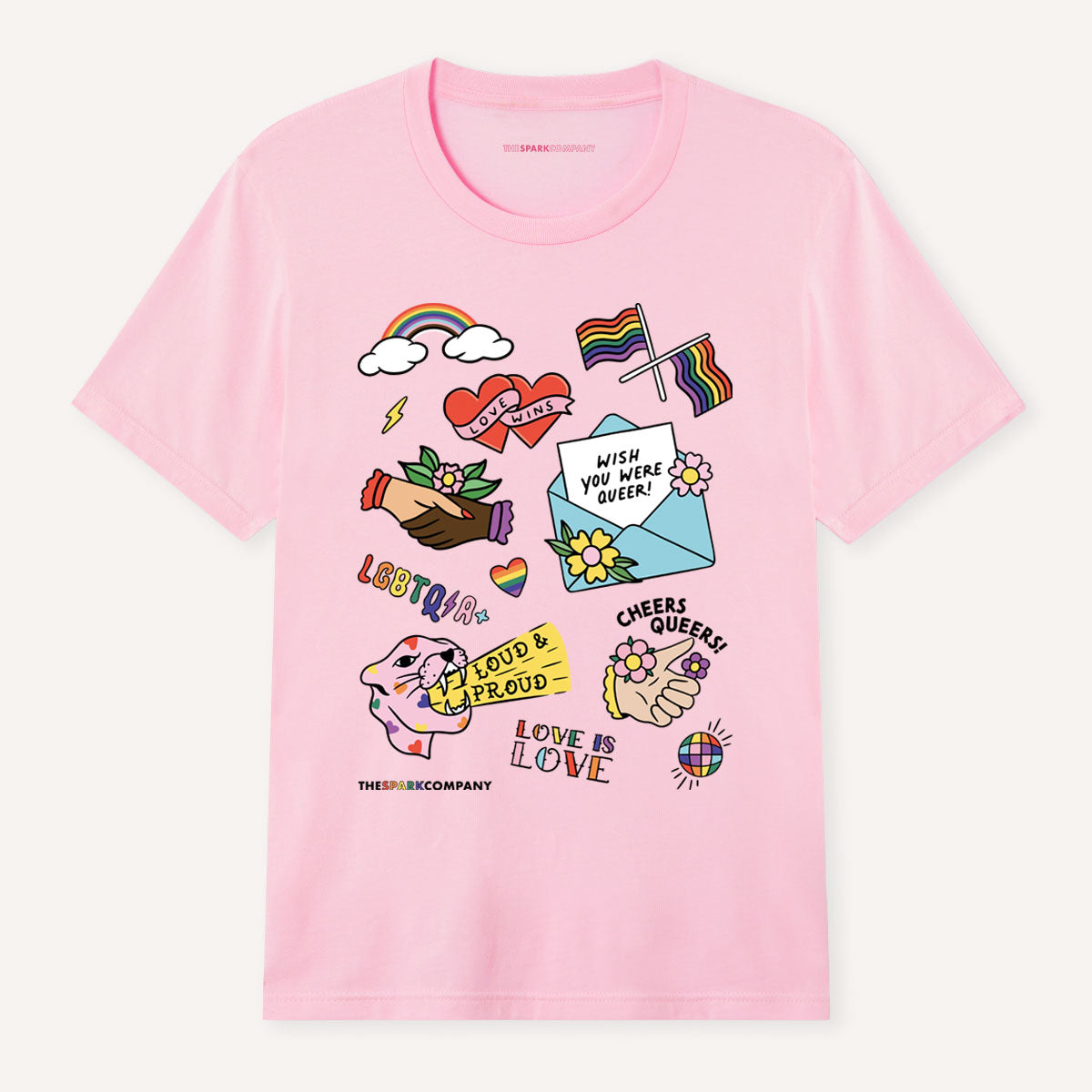 Pride Flash T-Shirt-Feminist Apparel, Feminist Clothing, Feminist T Shirt, BC3001-The Spark Company