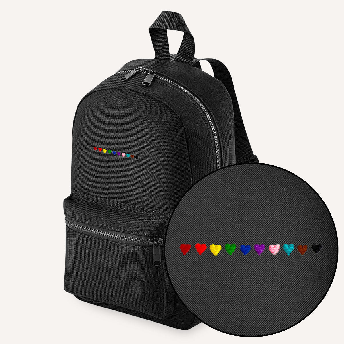 Pride Hearts Embroidered Mini Backpack-Spark Accessories, Spark Gifts, Sprak Mini Backpack, BG153-The Spark Company