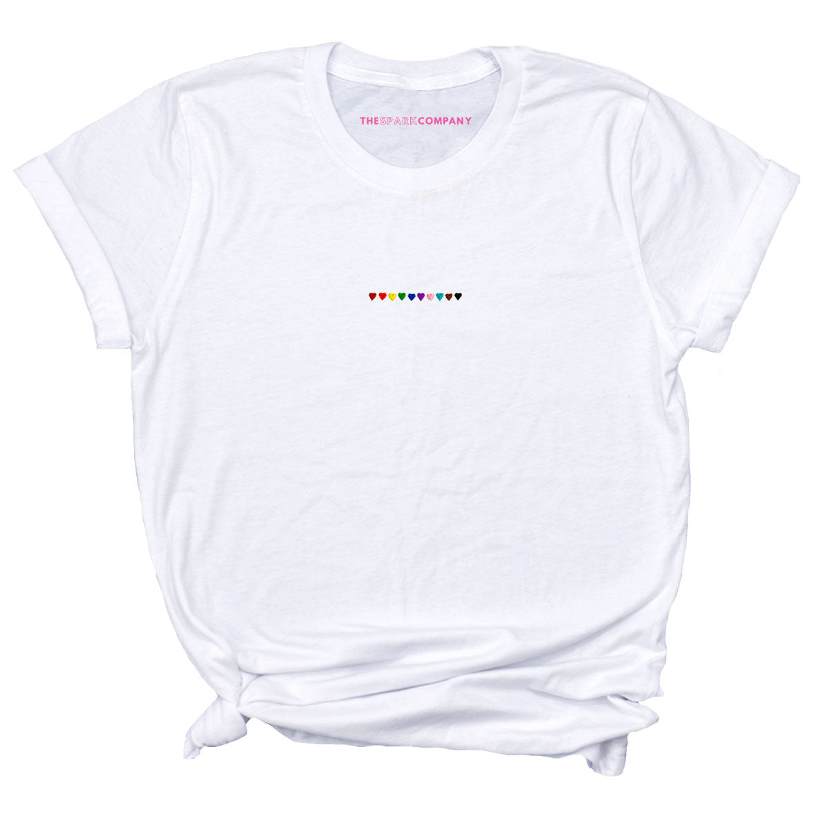 Pride Hearts Embroidered T-Shirt-LGBT Apparel, LGBT Clothing, LGBT T Shirt, BC3001-The Spark Company