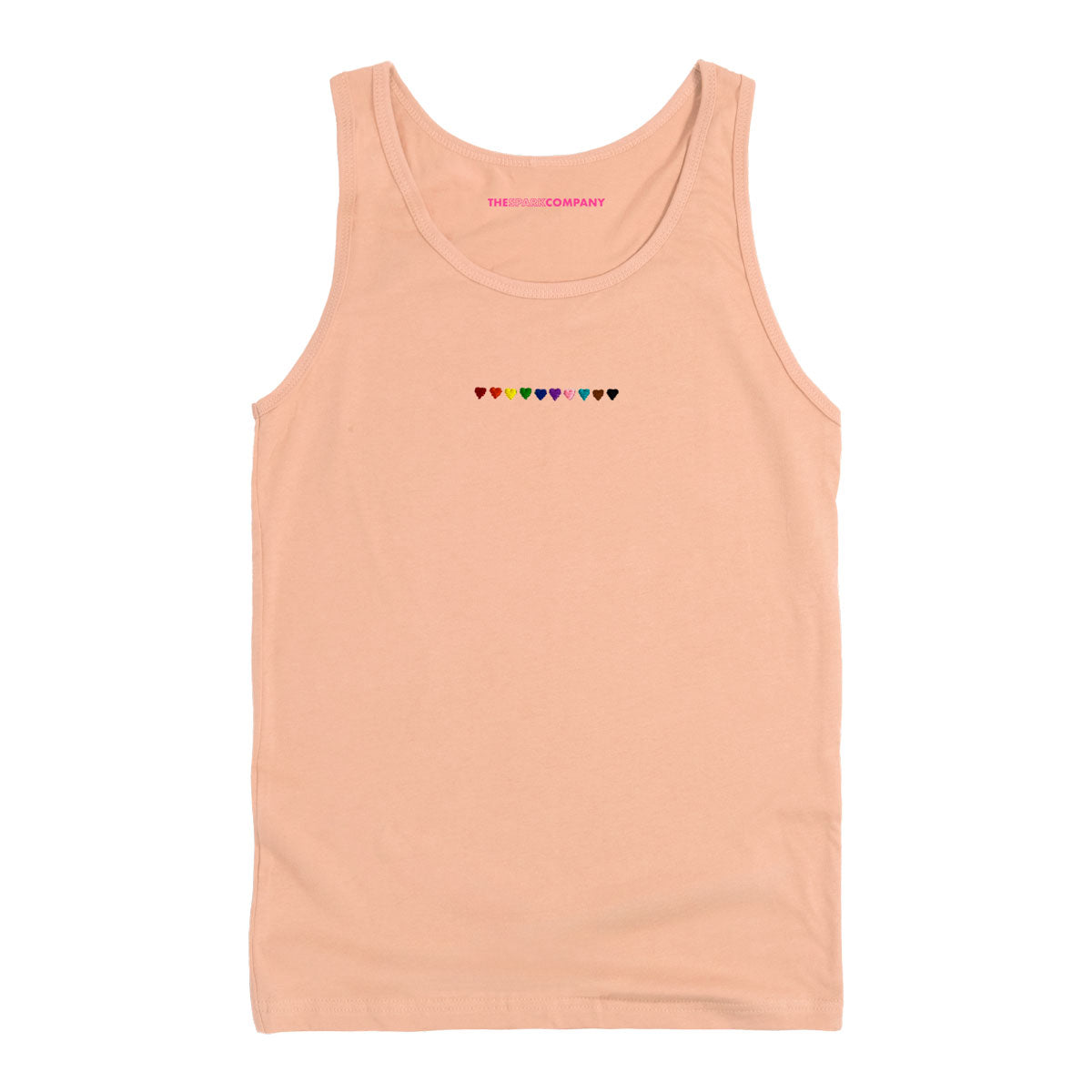 Pride Hearts Embroidered Tank Top-LGBT Apparel, LGBT Clothing, LGBT Tank, 03980-The Spark Company