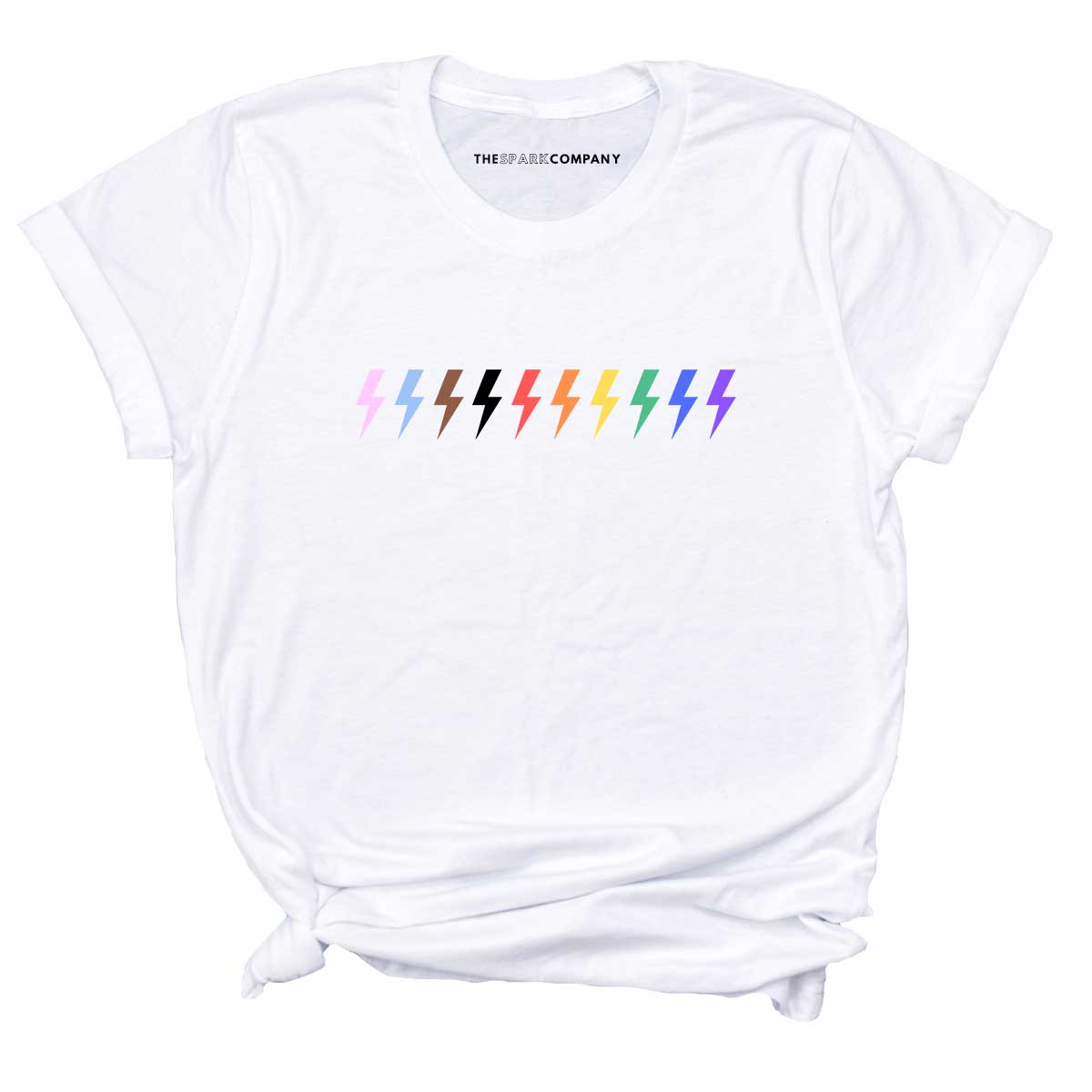 Pride Lightning T-Shirt-Feminist Apparel, Feminist Clothing, Feminist T Shirt, BC3001-The Spark Company