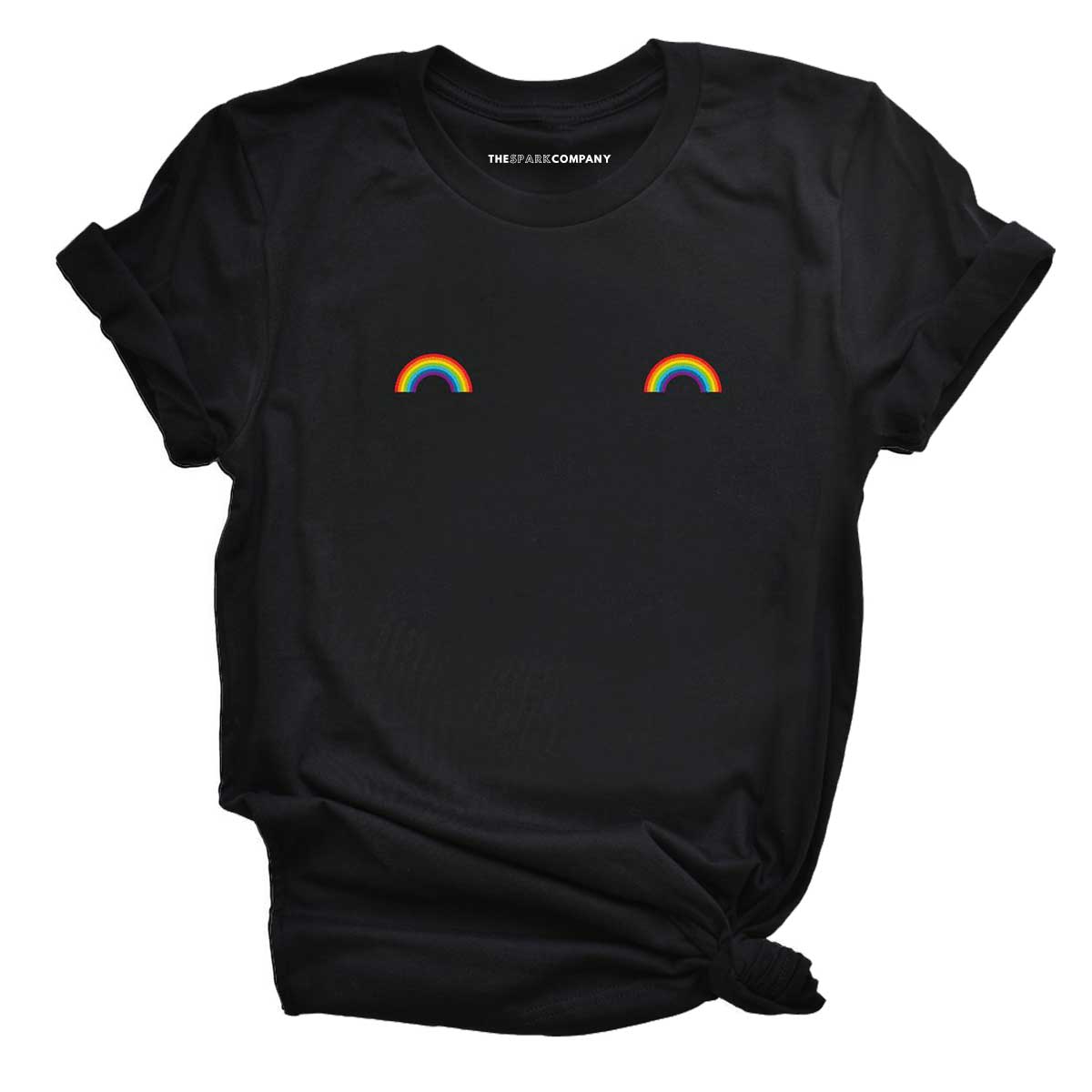 Pride Rainbow Nipple T-Shirt-LGBT Apparel, LGBT Clothing, LGBT T Shirt, BC3001-The Spark Company