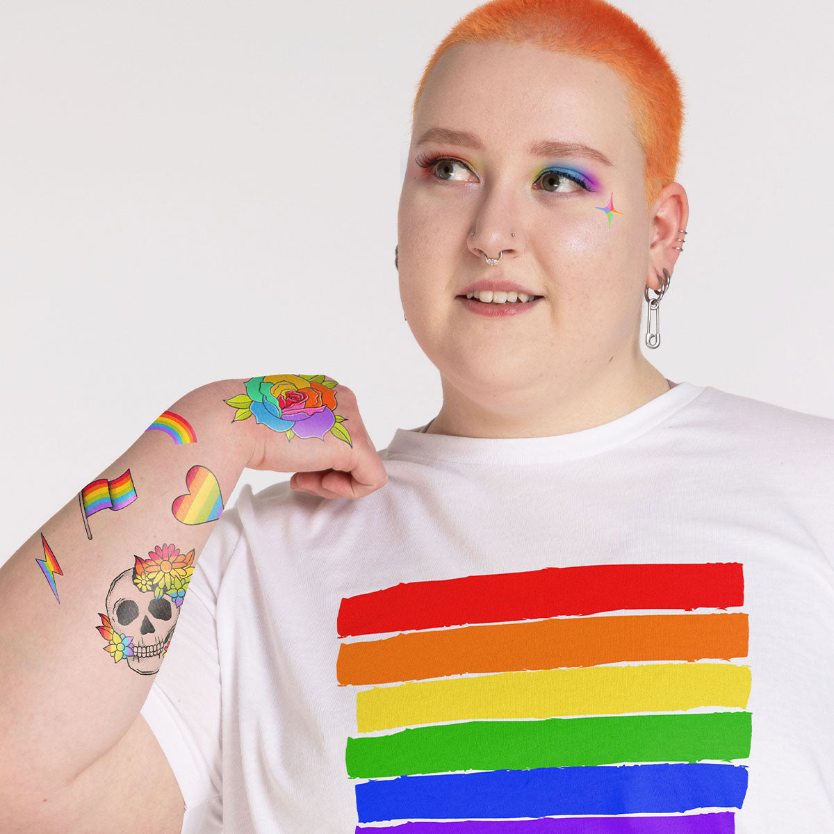 Pride Tattoo Transfer Sheet-LGBT Apparel, LGBT Gift, Temporary Tattoo Sheet-The Spark Company