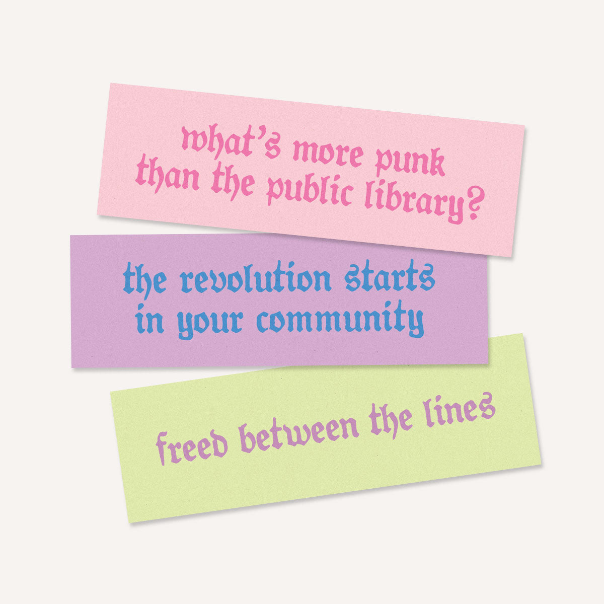 Punk Book Club Bookmarks (3 Pack)-Feminist Apparel, Feminist Gift, Feminist Bookmark-The Spark Company