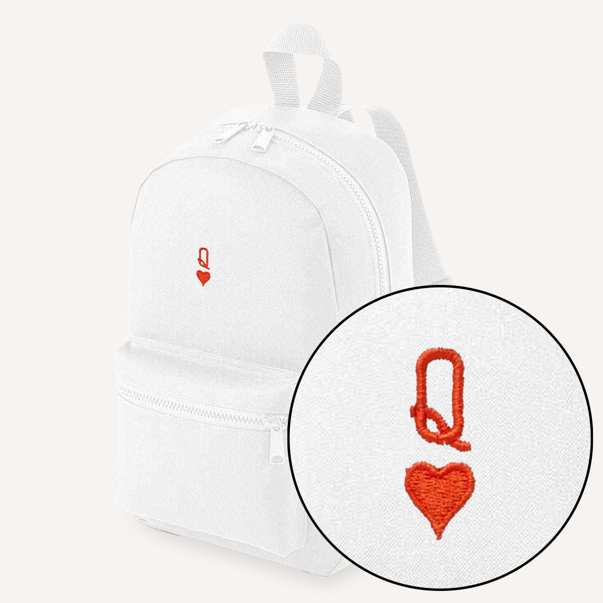 designer white mini backpack purse Queen Tiny Embroidered Mini Backpack