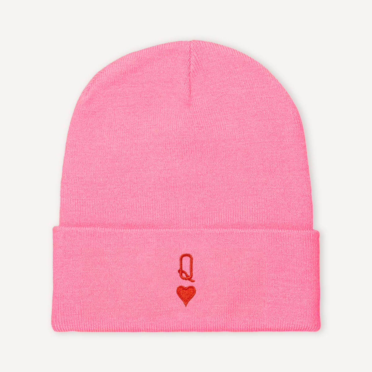 Queen Tiny Embroidery Detail Beanie Hat-Feminist Apparel, Feminist Gift, Feminist Cuffed Beanie Hat, BB45-The Spark Company