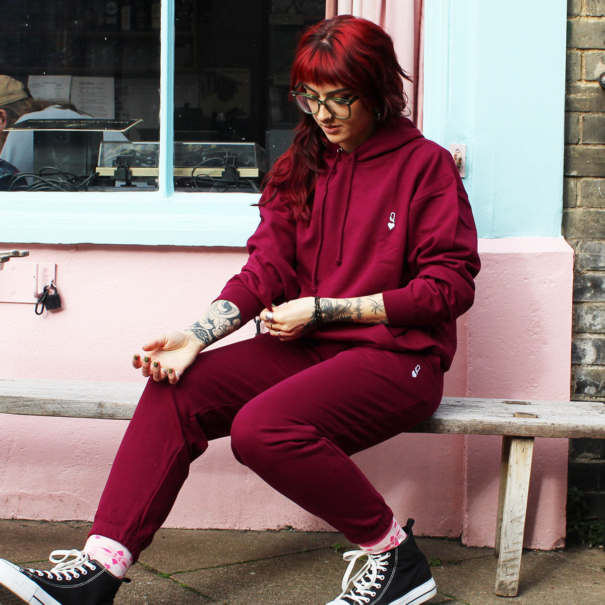 Queen Tiny Embroidery Detail Hoodie-Feminist Apparel, Feminist Clothing, Feminist Hoodie, JH001-The Spark Company