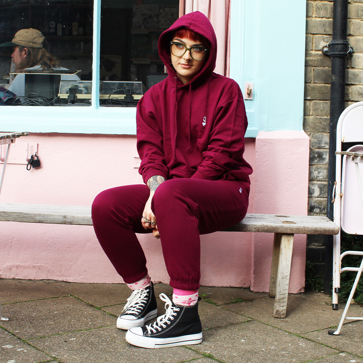 Queen Tiny Embroidery Detail Hoodie-Feminist Apparel, Feminist Clothing, Feminist Hoodie, JH001-The Spark Company