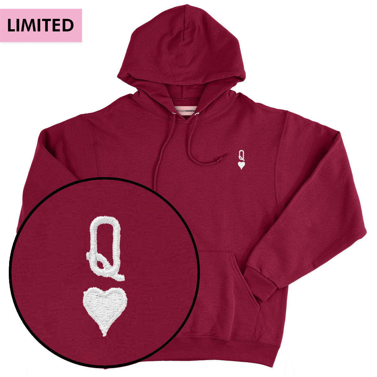 Queen Tiny Embroidery Detail Hoodie-Feminist Apparel, Feminist Clothing, Feminist Hoodie, JH001-The Spark Company