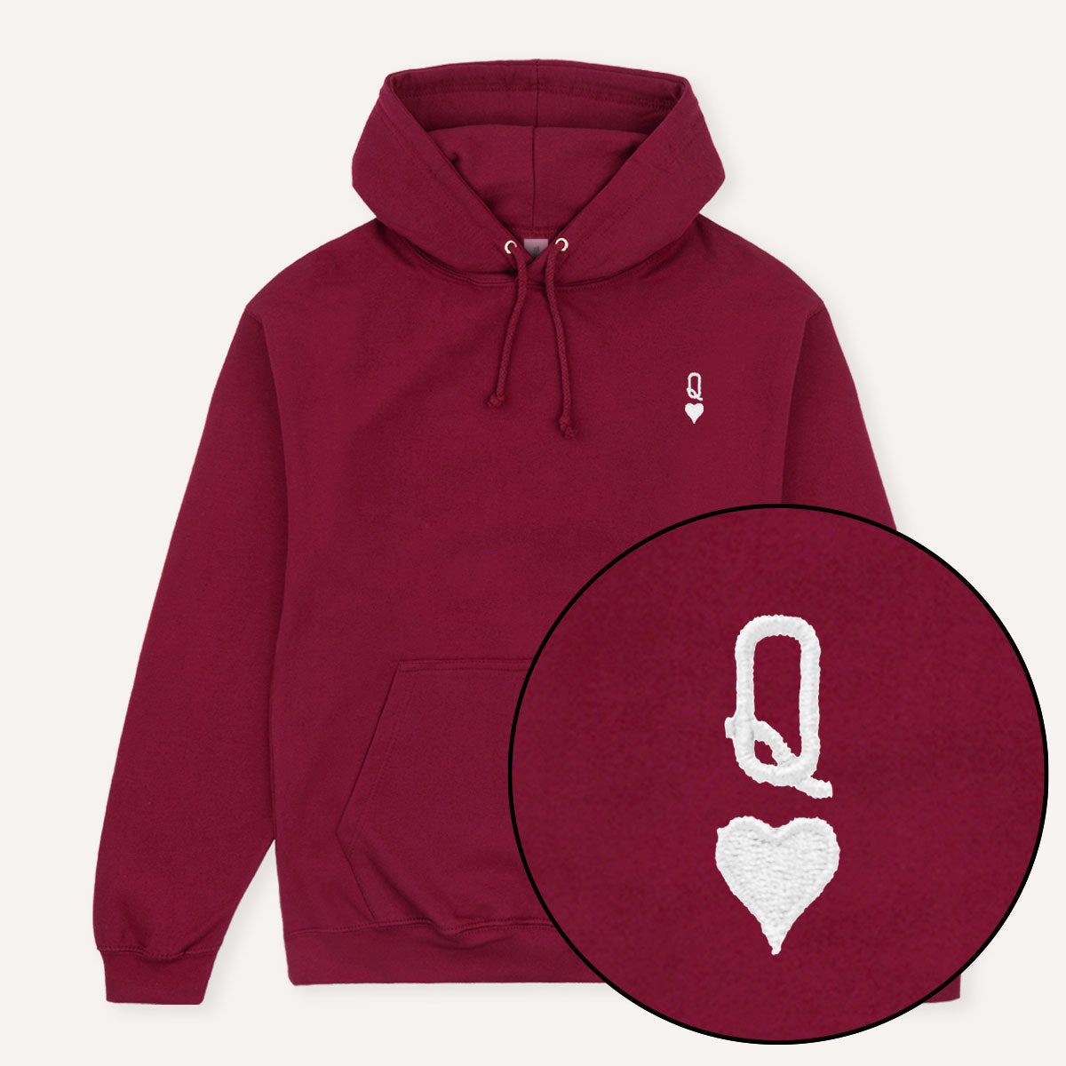 Queen Tiny Embroidery Detail Hoodie-Feminist Apparel, Feminist Clothing, Feminist Hoodie, JH001-The Spark Company