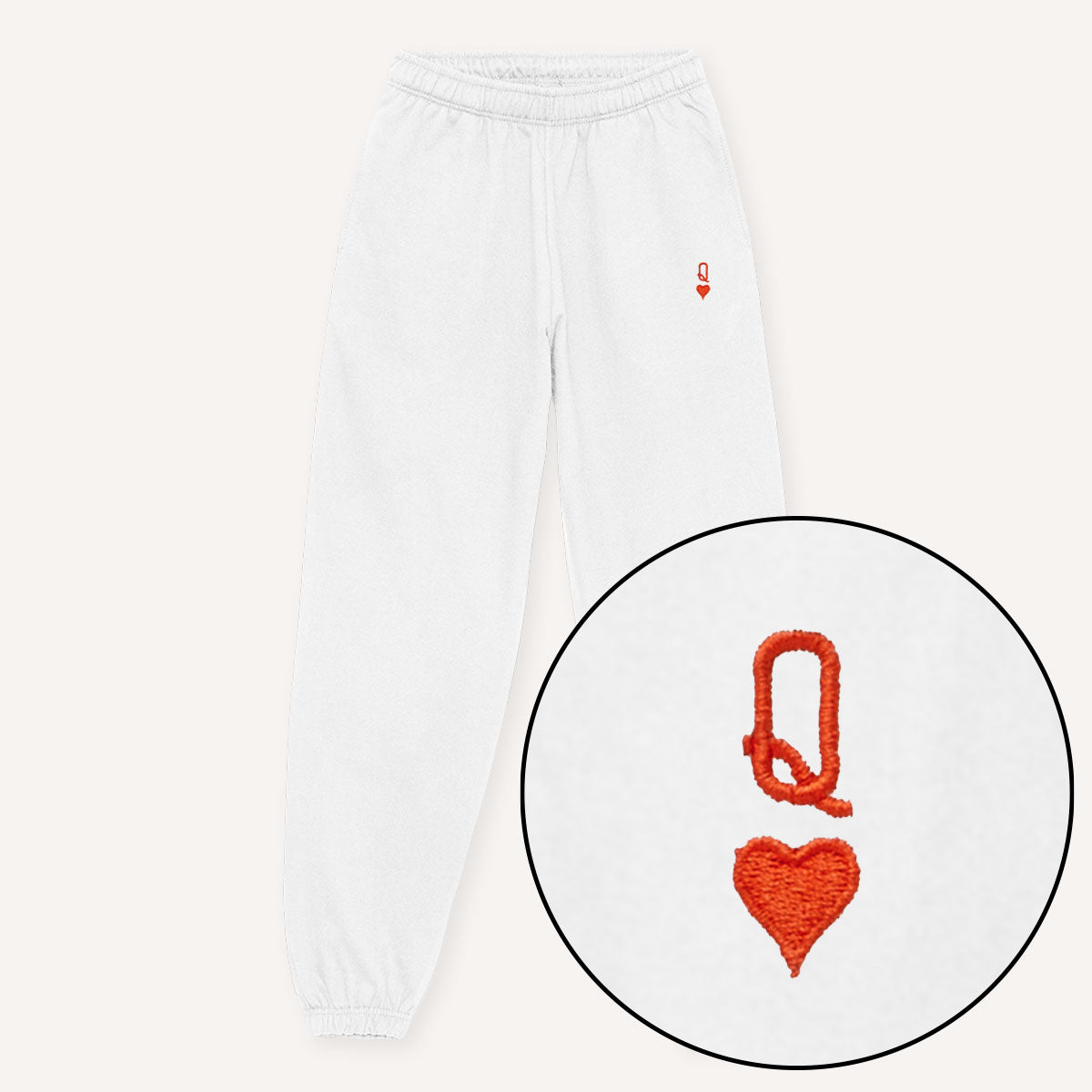 Queen Tiny Embroidery Detail Joggers-Feminist Apparel, Feminist Clothing, Feminist joggers, JH072-The Spark Company