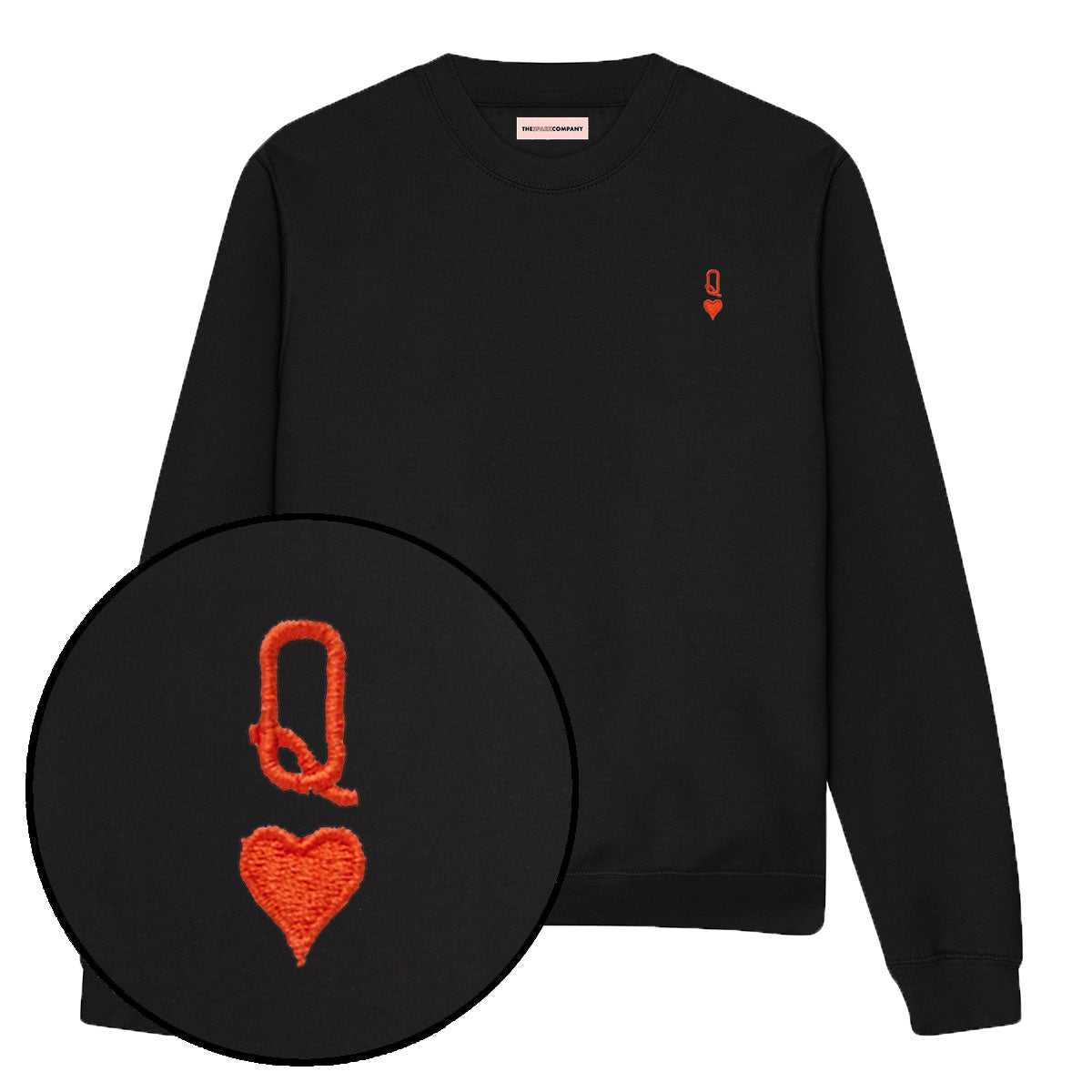 Queen Tiny Embroidery Detail Sweatshirt-Feminist Apparel, Feminist Clothing, Feminist Sweatshirt, JH030-The Spark Company