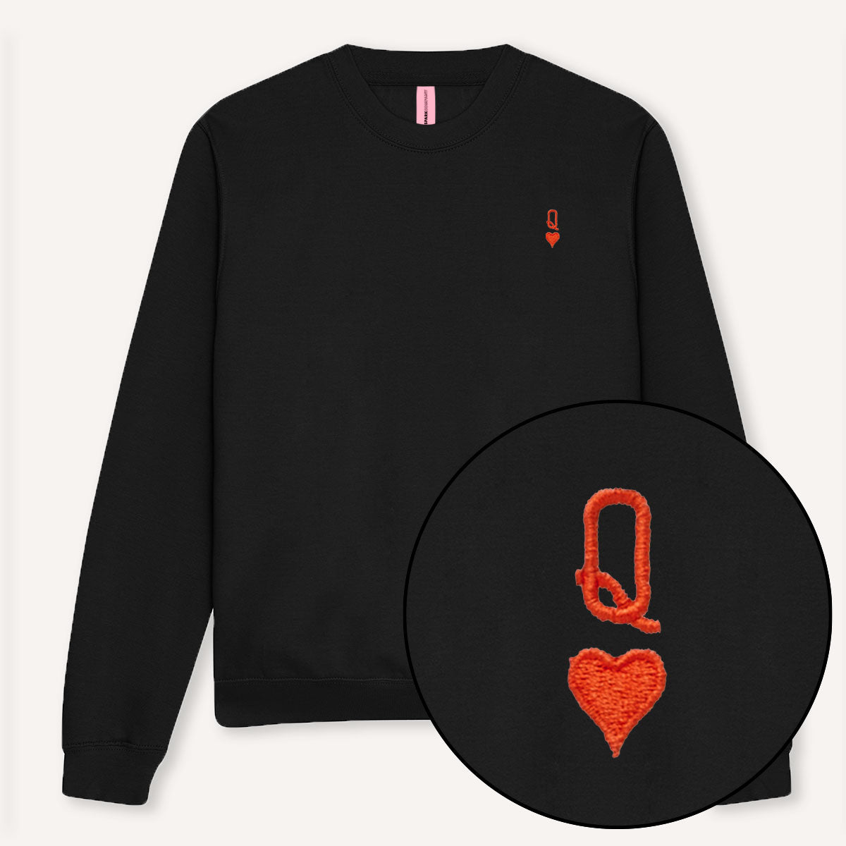 Queen Tiny Embroidery Detail Sweatshirt-Feminist Apparel, Feminist Clothing, Feminist Sweatshirt, JH030-The Spark Company