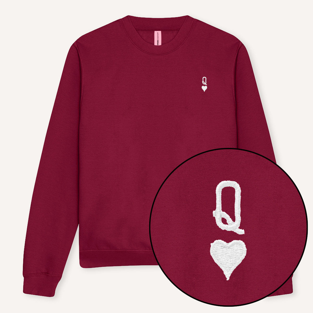 Queen Tiny Embroidery Detail Sweatshirt-Feminist Apparel, Feminist Clothing, Feminist Sweatshirt, JH030-The Spark Company