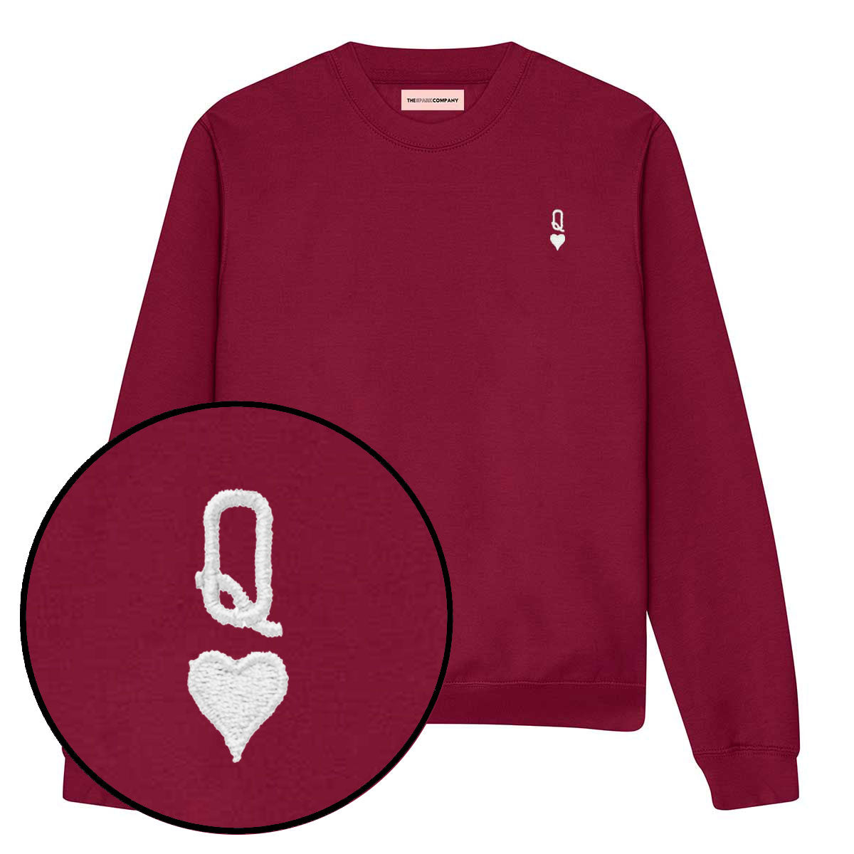 Queen Tiny Embroidery Detail Sweatshirt-Feminist Apparel, Feminist Clothing, Feminist Sweatshirt, JH030-The Spark Company