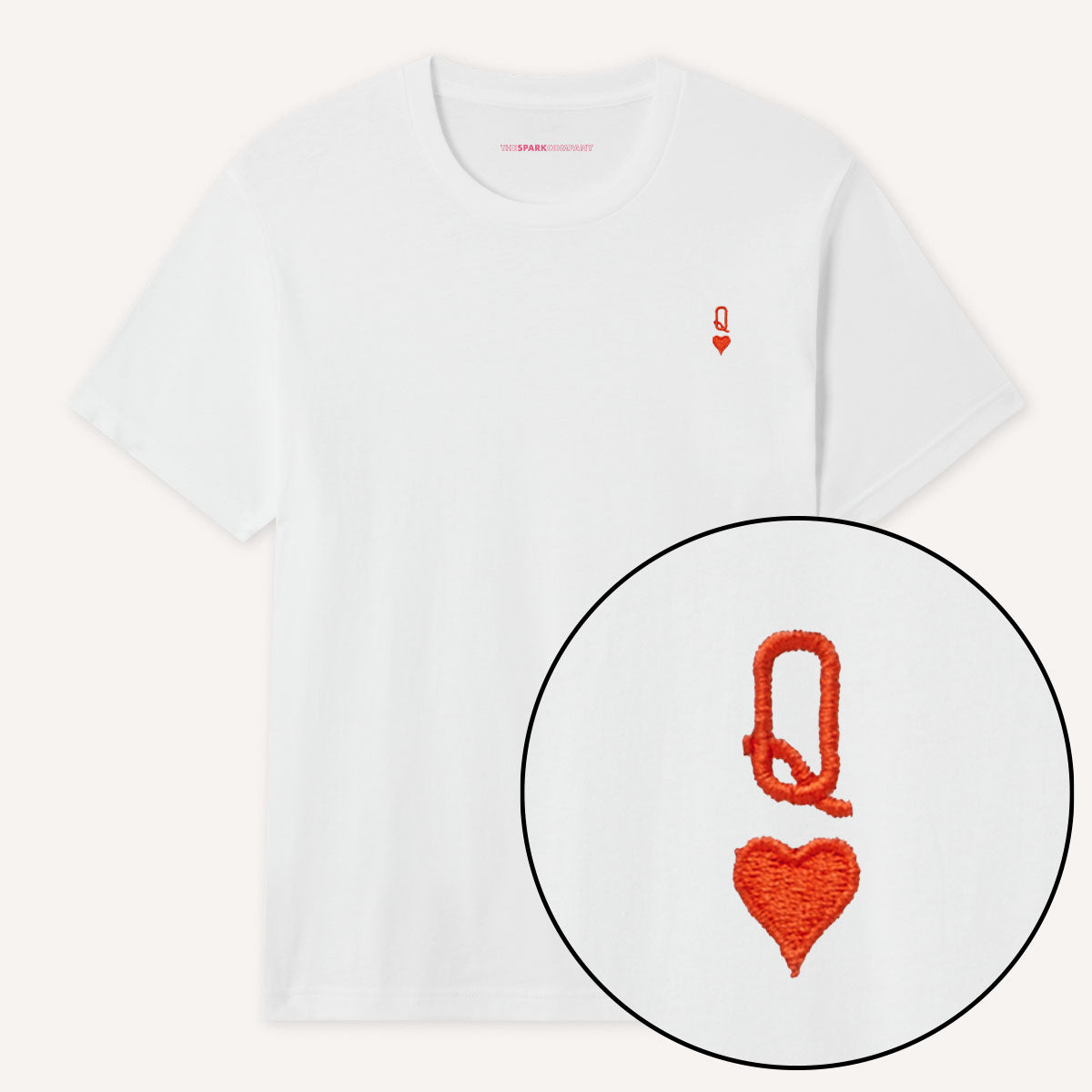 Queen Tiny Embroidery Detail T-Shirt-Feminist Apparel, Feminist Clothing, Feminist T Shirt, BC3001-The Spark Company