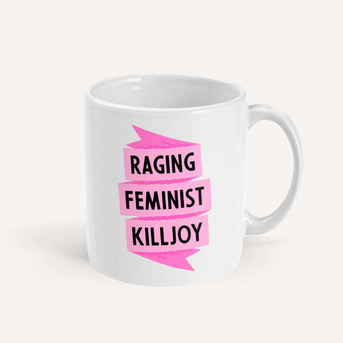 Raging Feminist Killjoy Mug-Feminist Apparel, Feminist Gift, Feminist Coffee Mug, 11oz White Ceramic-The Spark Company
