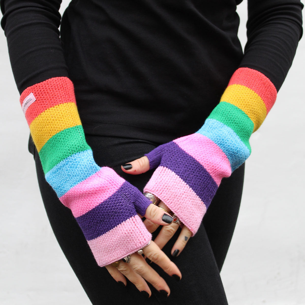 Rainbow Fingerless Wrist Warmers-LGBT Apparel, LGBT Clothing, LGBT Fingerless Wrist Warmers-The Spark Company