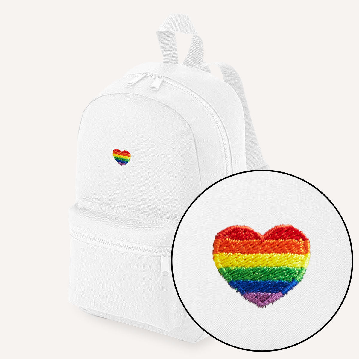 Rainbow Heart Embroidered Mini Backpack-LGBT Apparel, LGBT Gift, LGBT Mini Backpack, BG153-The Spark Company