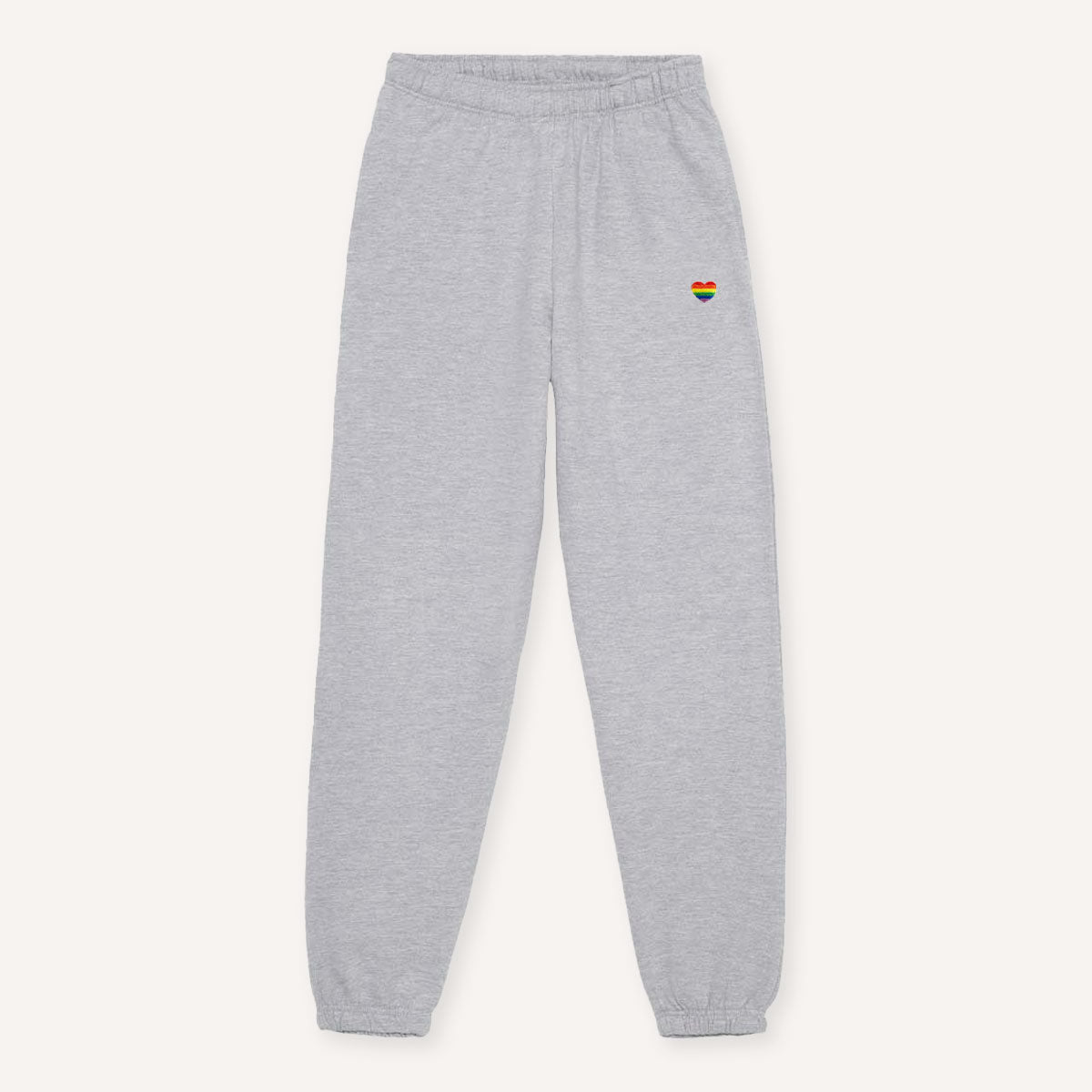 Rainbow Heart Embroidery Detail Joggers-Feminist Apparel, Feminist Clothing, Feminist joggers, JH072-The Spark Company