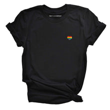 Load image into Gallery viewer, Rainbow Heart Embroidery Detail T-Shirt-LGBT Apparel, LGBT Clothing, LGBT T Shirt, BC3001-The Spark Company