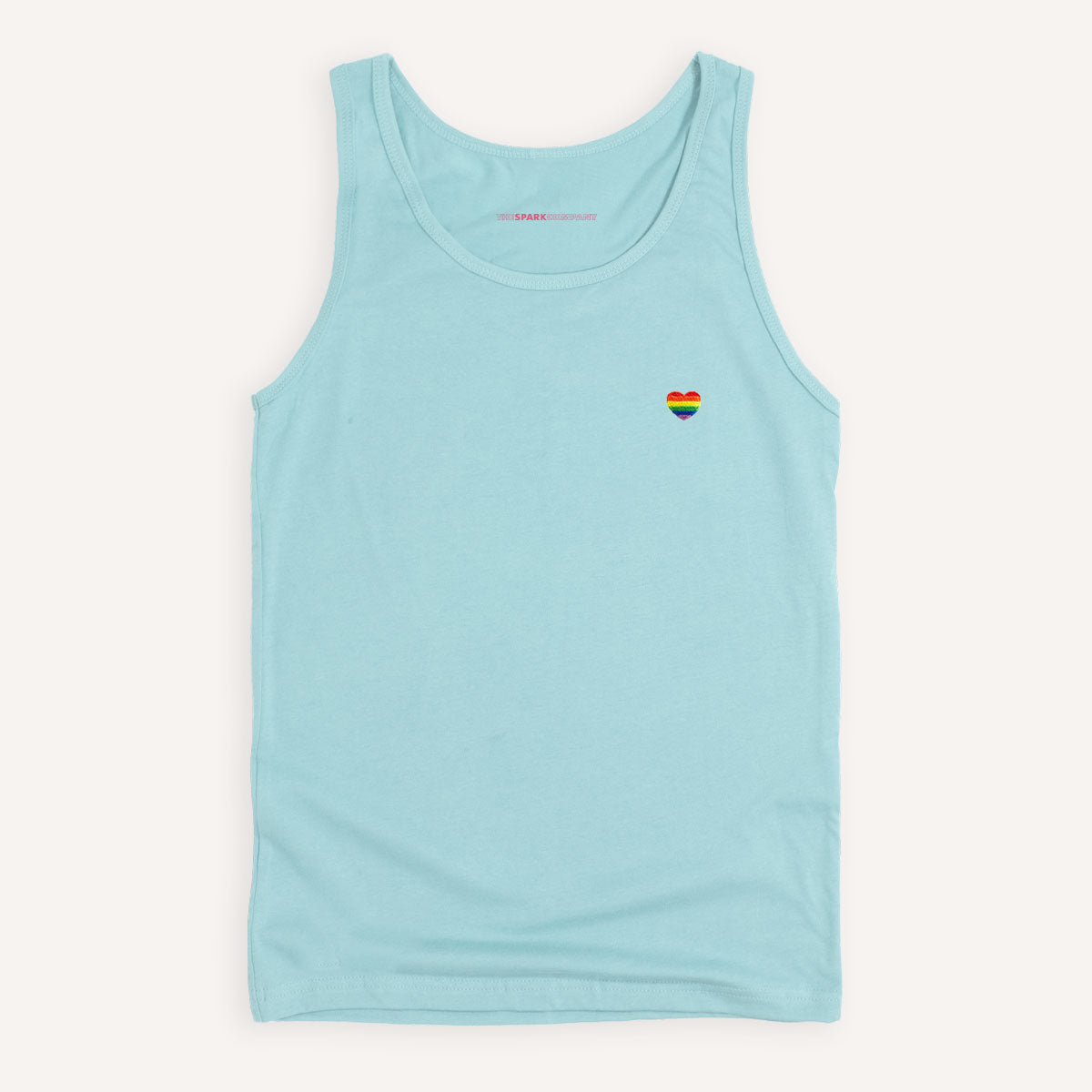 Rainbow Heart Embroidery Detail Tank Top-LGBT Apparel, LGBT Clothing, LGBT Tank, 03980-The Spark Company