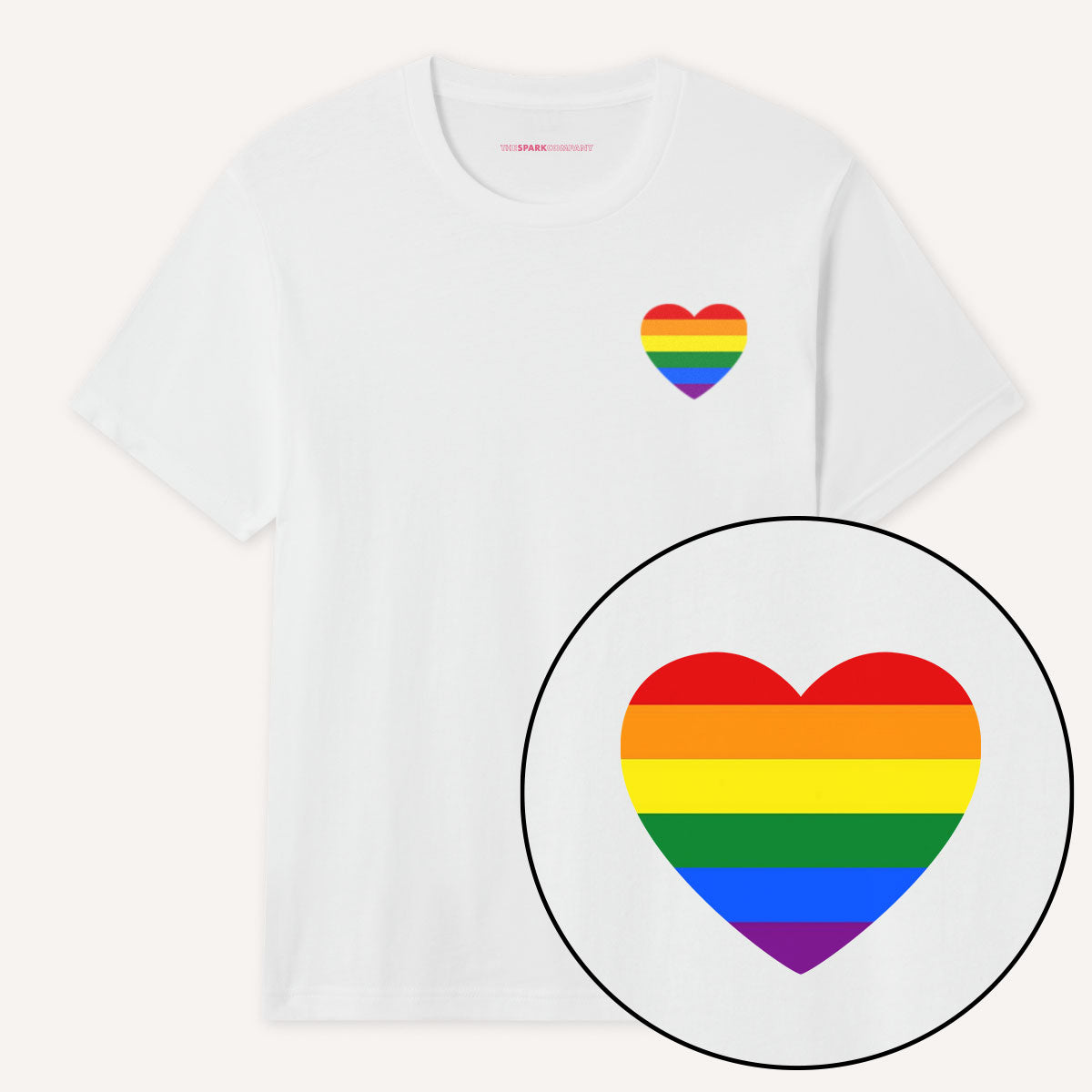 Rainbow Heart T-Shirt-LGBT Apparel, LGBT Clothing, LGBT T Shirt, BC3001-The Spark Company