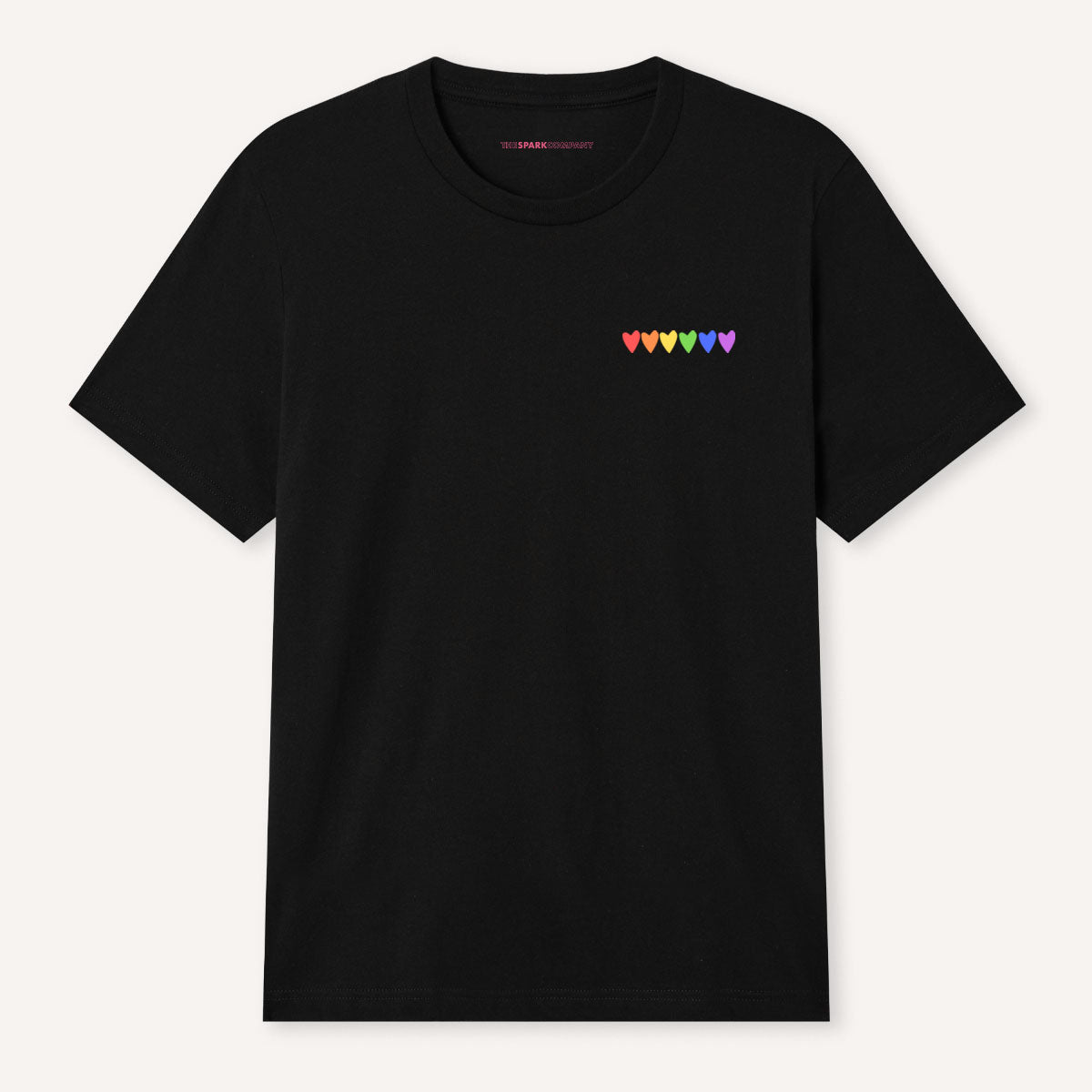 Rainbow Hearts T-Shirt-Feminist Apparel, Feminist Clothing, Feminist T Shirt, BC3001-The Spark Company
