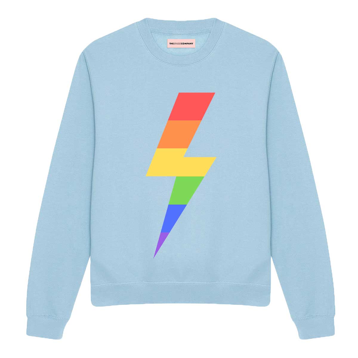 Rainbow Lightning Bolt Sweatshirt-Feminist Apparel, Feminist Clothing, Feminist Sweatshirt, JH030-The Spark Company