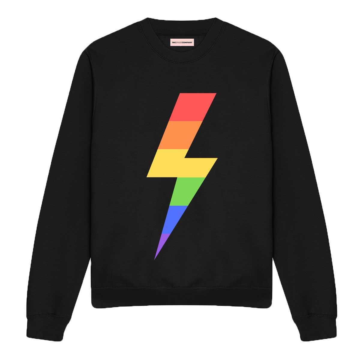 Rainbow Lightning Bolt Sweatshirt-Feminist Apparel, Feminist Clothing, Feminist Sweatshirt, JH030-The Spark Company