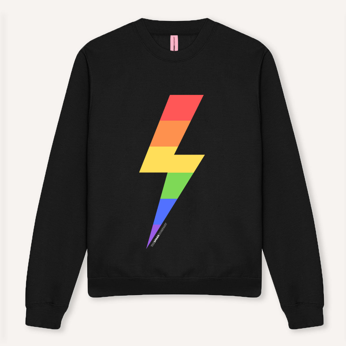 Rainbow Lightning Bolt Sweatshirt-Feminist Apparel, Feminist Clothing, Feminist Sweatshirt, JH030-The Spark Company