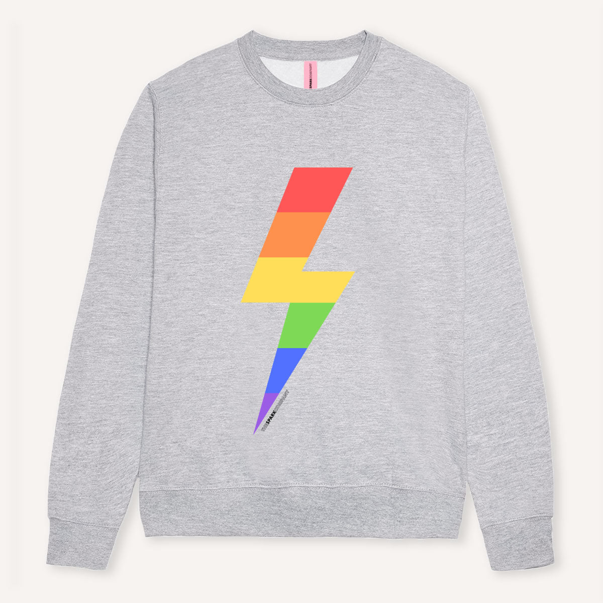 Rainbow Lightning Bolt Sweatshirt-Feminist Apparel, Feminist Clothing, Feminist Sweatshirt, JH030-The Spark Company