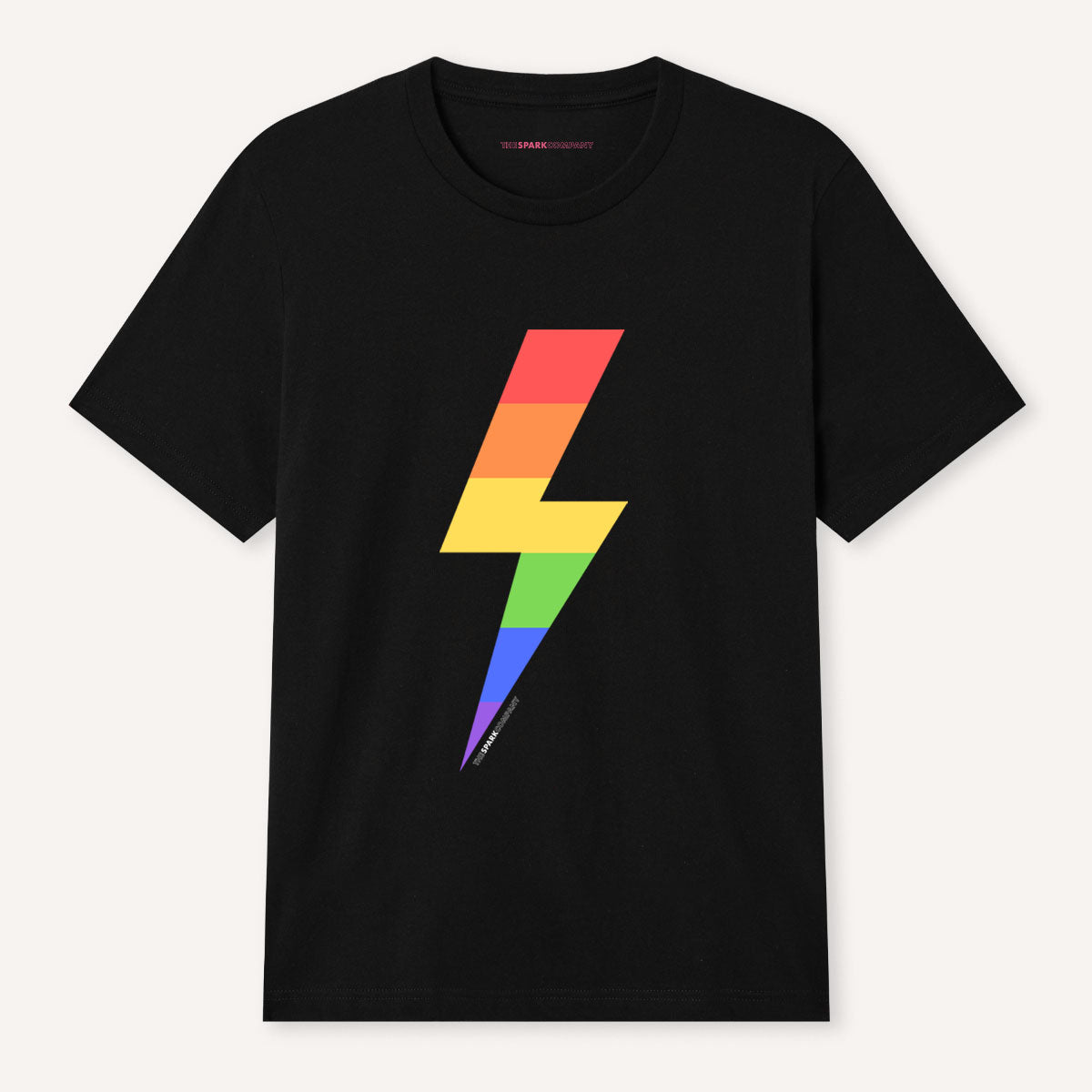 Rainbow Lightning Bolt T-Shirt-Feminist Apparel, Feminist Clothing, Feminist T Shirt, BC3001-The Spark Company