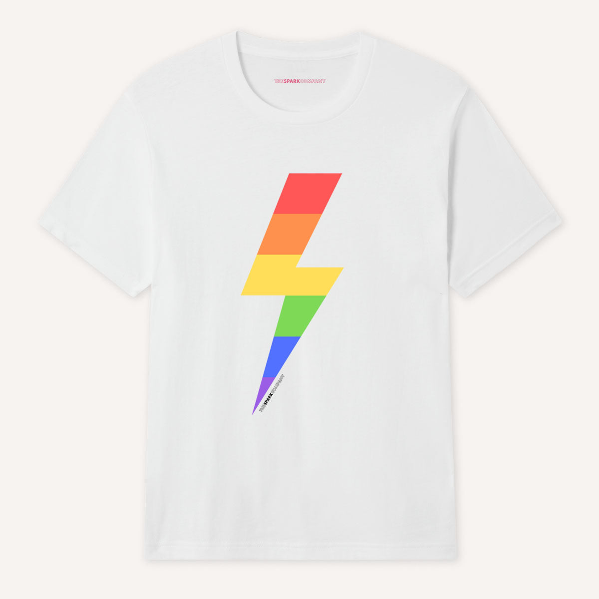 Rainbow Lightning Bolt T-Shirt-Feminist Apparel, Feminist Clothing, Feminist T Shirt, BC3001-The Spark Company