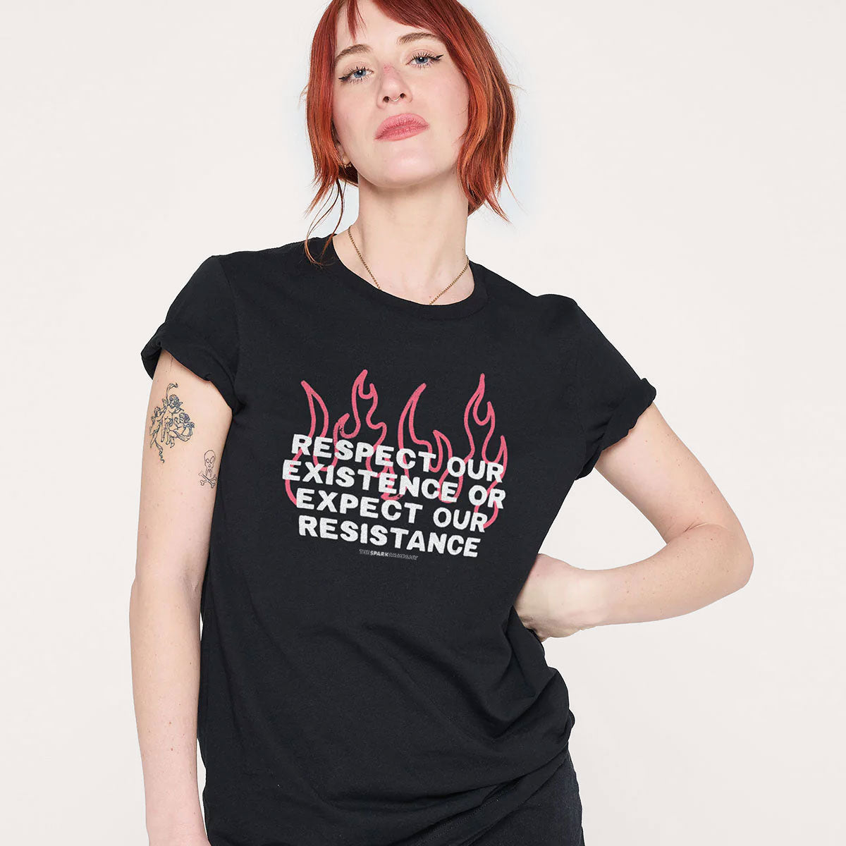 Respect Our Existence Or Expect Our Resistance T-Shirt-Feminist Apparel, Feminist Clothing, Feminist T Shirt, BC3001-The Spark Company
