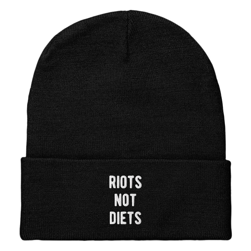 Riots Not Diets Beanie Hat-Feminist Apparel, Feminist Gift, Feminist Cuffed Beanie Hat, BB45-The Spark Company
