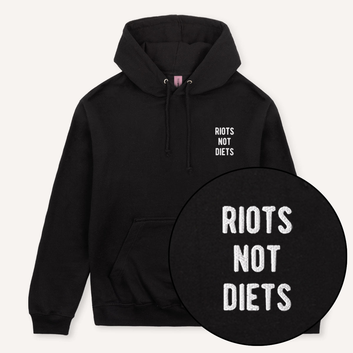 Riots Not Diets Embroidered Hoodie-Feminist Apparel, Feminist Clothing, Feminist Hoodie, JH001-The Spark Company