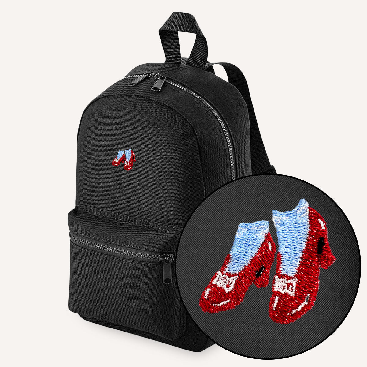 Ruby Slippers Embroidered Mini Backpack-Feminist Apparel, Feminist Gift, Feminist Mini Backpack, BG153-The Spark Company