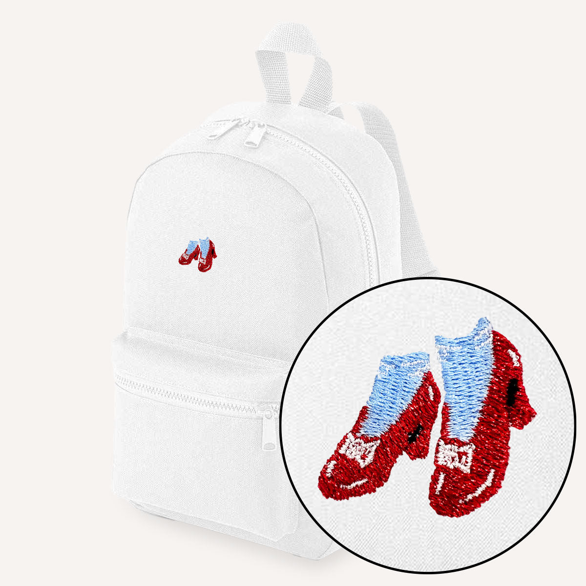Ruby Slippers Embroidered Mini Backpack-Feminist Apparel, Feminist Gift, Feminist Mini Backpack, BG153-The Spark Company