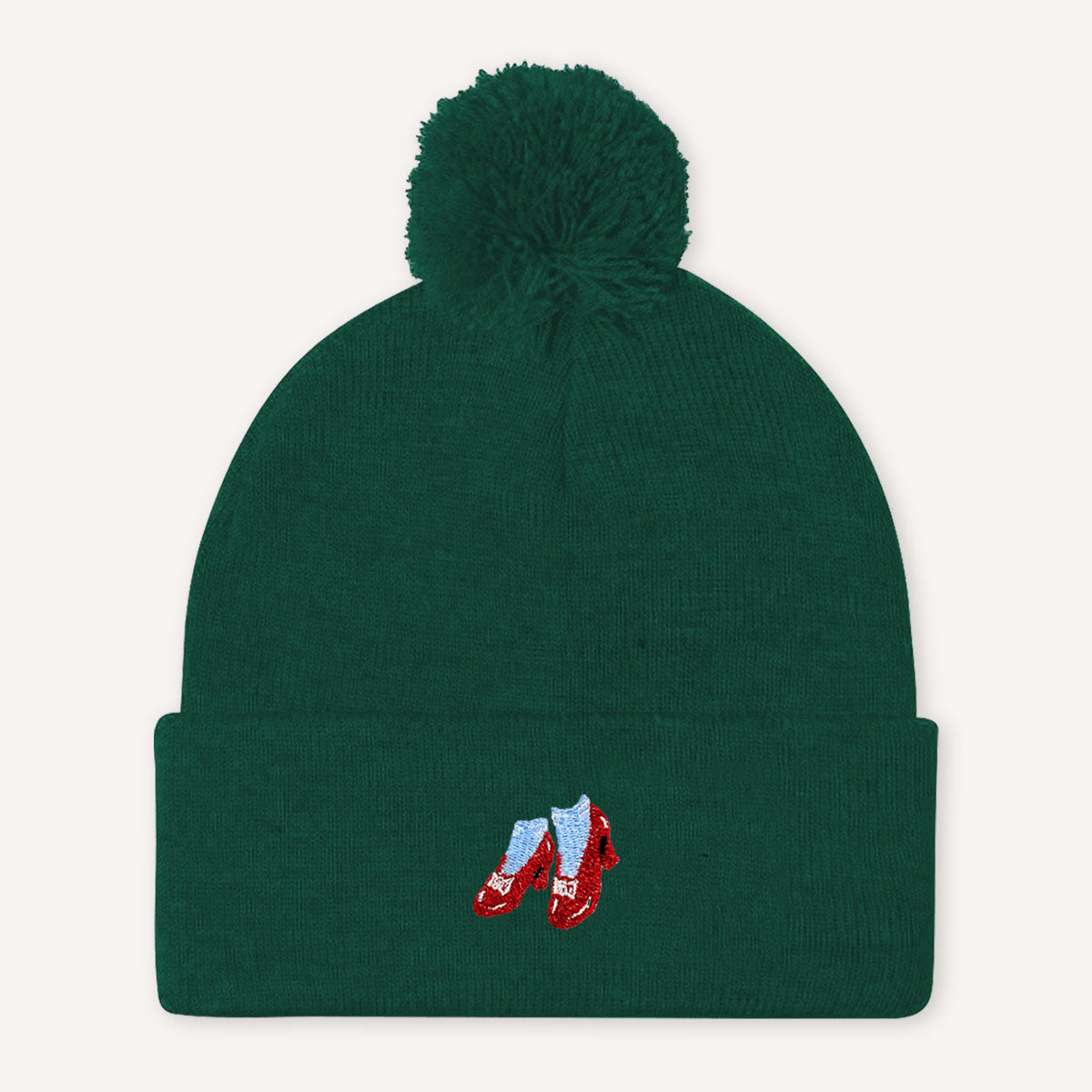 Ruby Slippers Embroidered Pom Pom Beanie Hat-Feminist Apparel, Feminist Gift, Feminist Beanie Hat BB426-The Spark Company