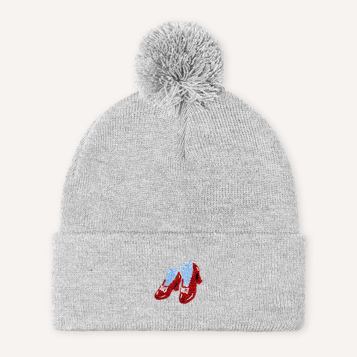Ruby Slippers Embroidered Pom Pom Beanie Hat-Feminist Apparel, Feminist Gift, Feminist Beanie Hat BB426-The Spark Company
