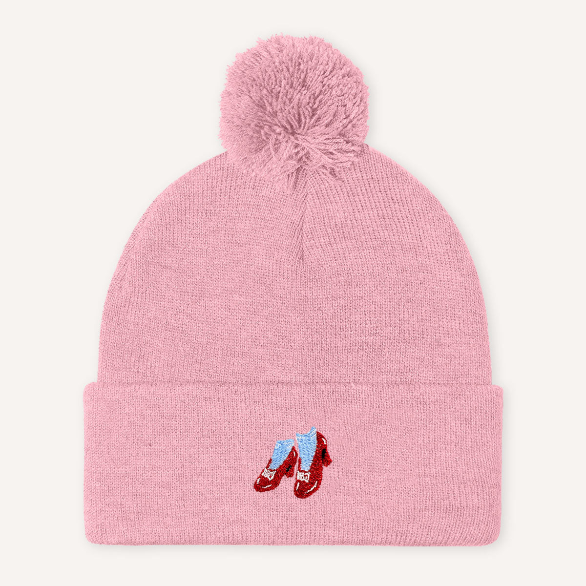 Ruby Slippers Embroidered Pom Pom Beanie Hat-Feminist Apparel, Feminist Gift, Feminist Beanie Hat BB426-The Spark Company